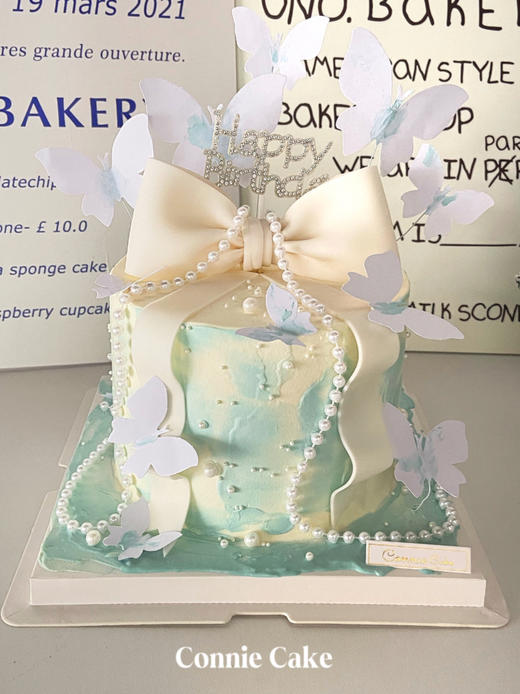 【1509】蓝色蝴蝶结蛋糕 商品图3