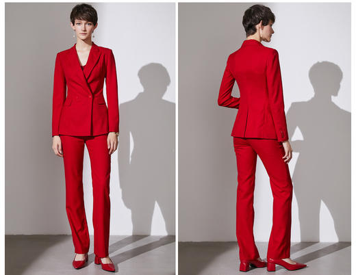 孤品 J93A3951颈袖添香品牌冬季装新款时尚气质女工作服职业装女装套装西装套裤 商品图4