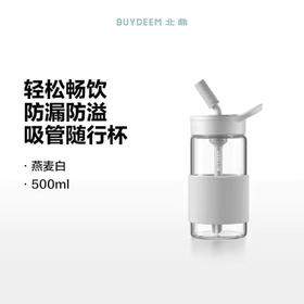 北鼎吸管杯冷饮杯大容量耐高温Tritan夏玻璃水杯带提手500ml高颜值吸管随行杯CD1017HF