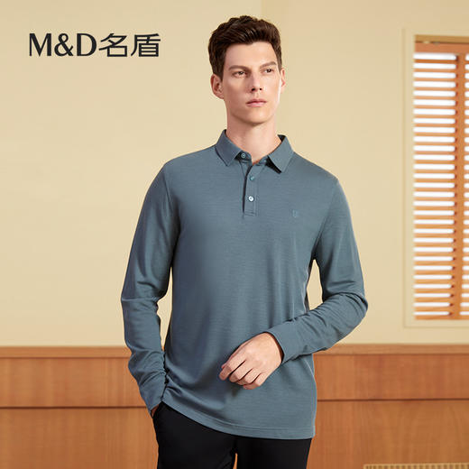 【名盾】MD名盾长袖polo衫男士秋季商务休闲中青年翻领保罗衫11563 商品图0