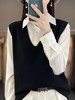 QH-YS631秋冬女士马甲背心配衬衫坎肩新款V领宽松针织坎肩外搭潮百搭 商品缩略图3