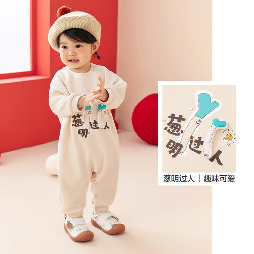 巴拉巴拉新生婴儿儿衣服宝宝连体衣年新款新年季周岁礼服加绒 商品图3