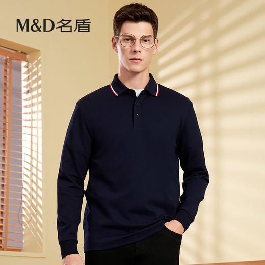 【名盾】MD名盾男士polo衫秋季商务休闲纯色棉质翻领保罗衫11594 商品图0