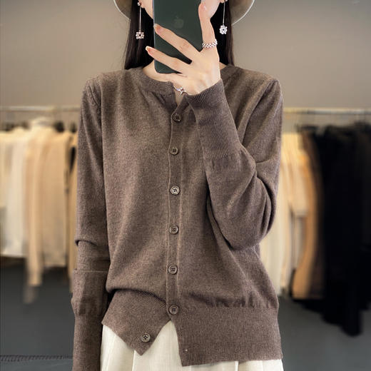 秋冬新款，针织圆领长袖开衫毛针织外套SY-N-376 商品图3