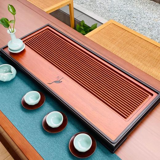 祥福 鹤鸣檀竹茶盘 现代高端家用干泡台茶台茶具托盘茶海茶几茶盘 商品图0