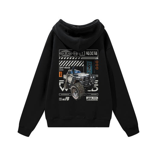 自由基地秋冬新款toyota越野车插图LC系列带帽抓绒套头卫衣保暖款 NMT-2071 商品图1