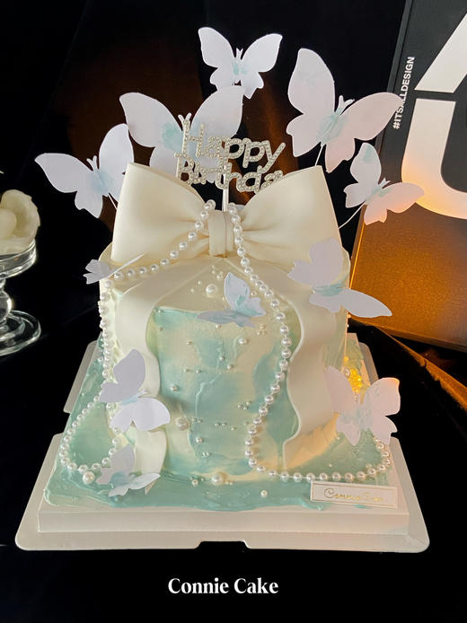 【1509】蓝色蝴蝶结蛋糕 商品图1