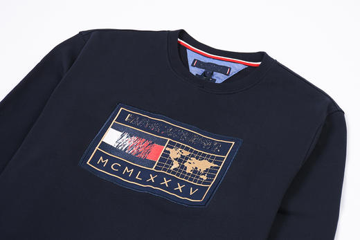 秋季新款 男士休闲时尚 精致刺绣旗标 圆领套头卫衣 T-1210 商品图7