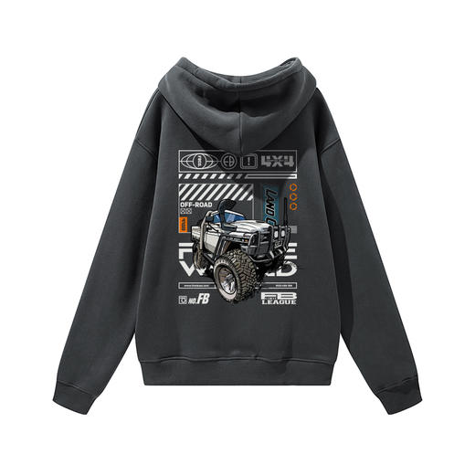 自由基地秋冬新款toyota越野车插图LC系列带帽抓绒套头卫衣保暖款 NMT-2071 商品图3