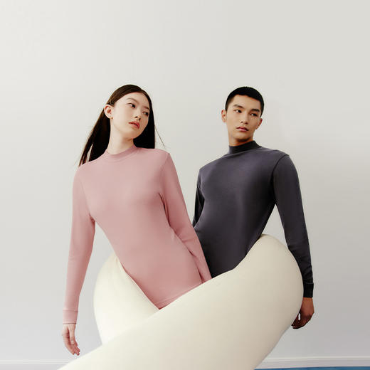 Threegun三枪 【舒肤棉】半高领女士保暖内衣套装-23822D111 商品图3