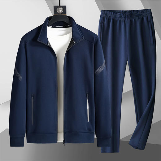 【圈】【新款DK】大依优型大码套装立领外套运动服加肥加大两件套套装休闲大号运动男上衣 商品图2