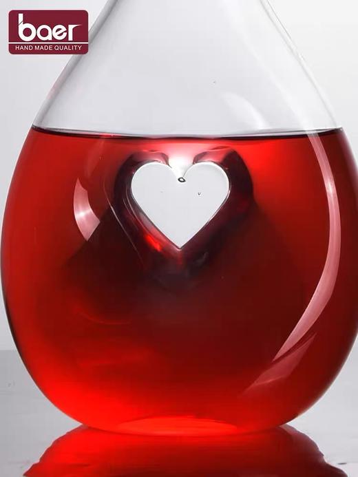 Baer/贝尔 人工吹制醒酒器家用个性创意心形斜口快速醒酒 商品图2