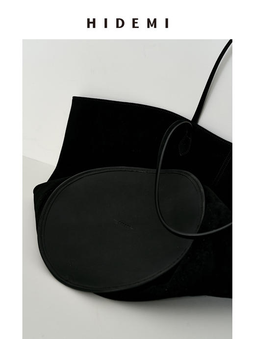 HIDEMI 麂皮VASE TOTE艺术感花瓶托特包 深棕色/黑色 商品图10