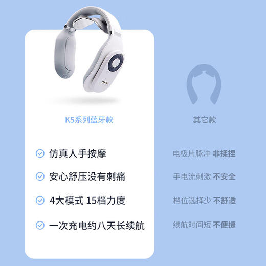 【小家电】SKG颈椎按摩仪肩颈按摩器电脉冲护颈仪 4098蓝牙升级款HF 商品图2