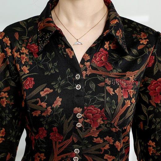 秋季新款，长袖裙时尚中老年女装气质优雅花裙子妈妈装印花连衣裙QYM-YM-23M903-Y 商品图3