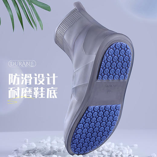 【升级防滑高弹力雨鞋】防水鞋套下雨天外穿雨靴男女款 防滑加厚耐磨儿童硅胶防雨鞋套 商品图2