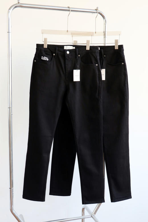 C0@CH 炭黑 小马车 弹力牛仔长裤 NZK200 商品图3