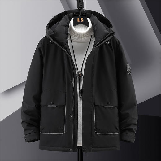 【新款DXC】大依优型大码连帽羽绒服90白鸭绒保暖加厚加肥加大上衣男士外套胖子 商品图0