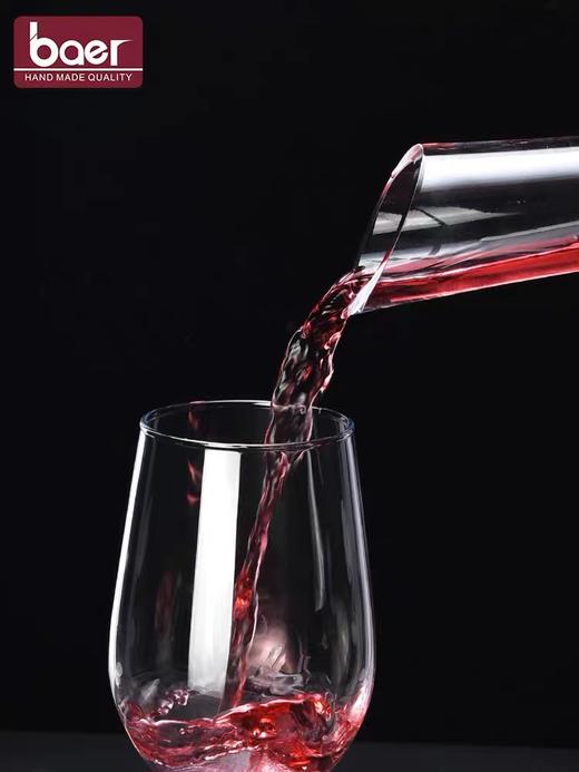 Baer/贝尔 人工吹制醒酒器家用个性创意心形斜口快速醒酒 商品图3