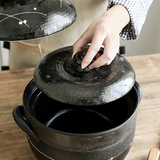 【样品清仓无原包装】万古烧小森林深型陶锅2.6L 单盖 商品图2