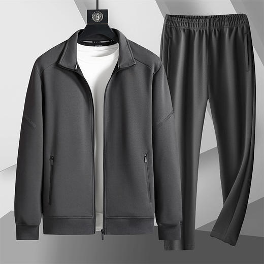 【圈】【新款DK】大依优型大码套装立领外套运动服加肥加大两件套套装休闲大号运动男上衣 商品图1
