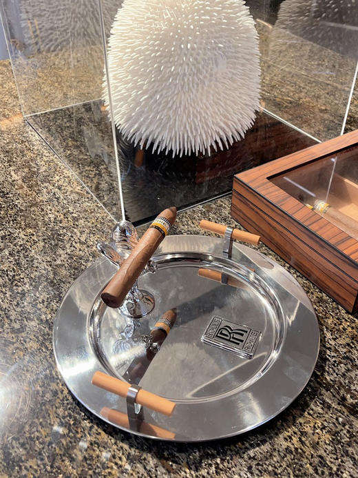 劳斯莱斯不锈钢装饰烟灰缸 圆形长方形雪茄缸 客厅置物收纳盘 商品图1