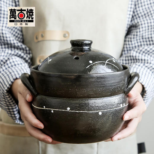 【样品清仓无原包装】万古烧小森林深型陶锅2.6L 单盖 商品图3