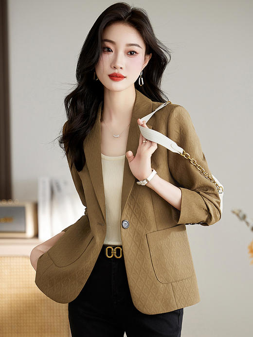 一粒扣西装小外套，时尚通勤干练帅气修身显瘦百搭HR-WY89079 商品图0