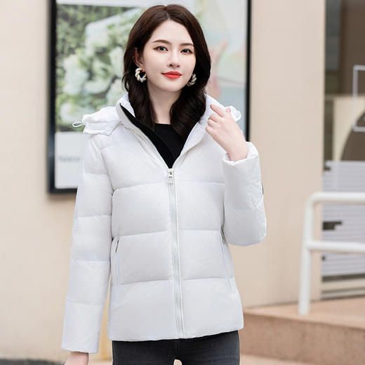 冬季新款，小个子羽绒服女短款加厚修身立领带帽减龄百搭外套女QB-BSW23026 商品图1