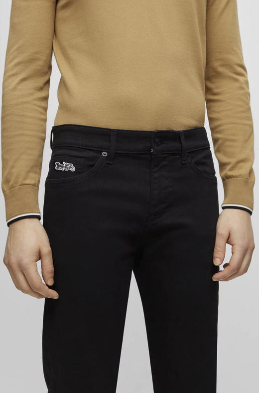 C0@CH 炭黑 小马车 弹力牛仔长裤 NZK200 商品图2