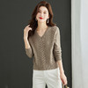 秋冬新款，今年流行针织上衣女高腰短款V领毛衣百搭针织打底衫CC-MY1002 商品缩略图2