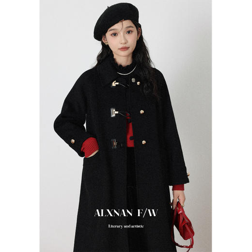 鹿向南《富家千金》单毛呢外套女2023秋季新款休闲时尚加厚大衣 商品图1