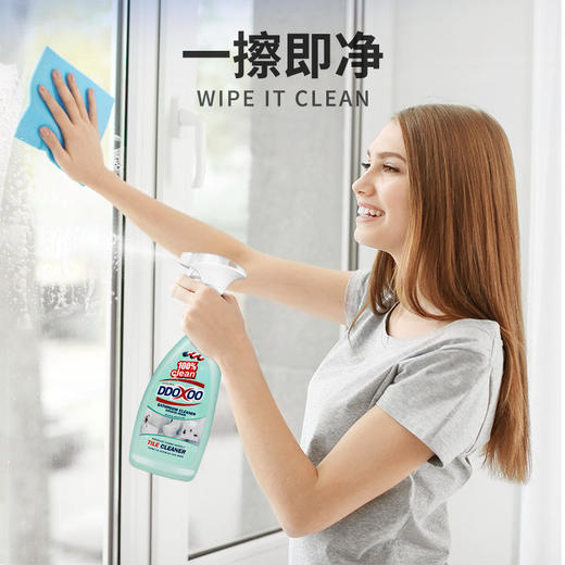 【一喷一擦，浴室闪亮】家用浴室玻璃水垢清洁剂瓷砖清洗剂卫生间淋浴房玻璃门祛污除垢剂600g/瓶 商品图2