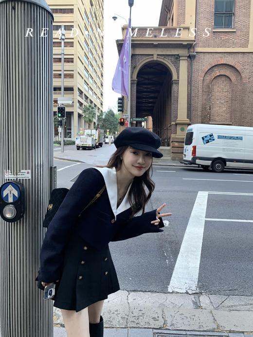 Read Nameless /悉尼海军风外套+暗夜金扣百褶裙裤 商品图0