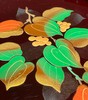 绘五彩花叶纹褐红漆茶盘，顺丰包邮 商品缩略图9