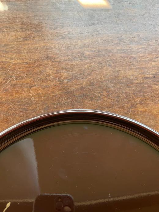 绘五彩花叶纹褐红漆茶盘，顺丰包邮 商品图13
