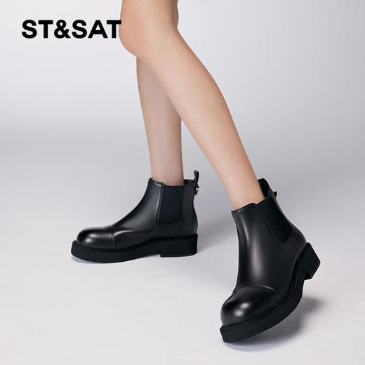 星期六时尚通勤切尔西短靴SS34116502 商品图0
