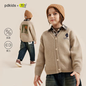【绵软北极绒面料 亲肤不扎肉】儿童趣味刺绣毛衣开衫PQMY2326