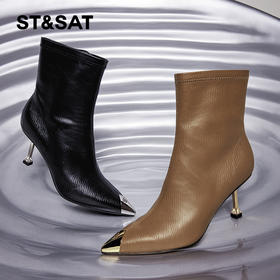 星期六魅力尖头时装靴细高跟短靴SS34116591