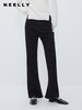 NEELLY纳俪商场同款高腰磨毛微喇裤女冬季百搭显瘦黑色弹力牛仔裤N23103H01103 商品缩略图0