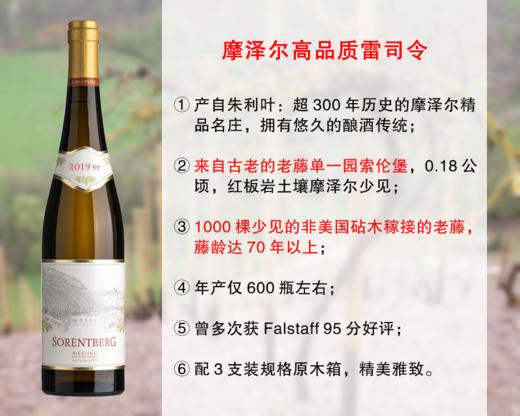【现货特促，整箱更优惠】德国摩泽尔精品家族名家：索伦堡红板岩1000棵老藤雷司令旗舰干白（2019年） 商品图0