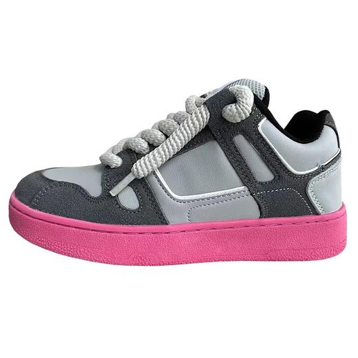 「火龙果配色！男女同款」火龙果鞋子女ins潮流拼接小众保暖板鞋复古美式冬季运动面包女鞋 商品图4