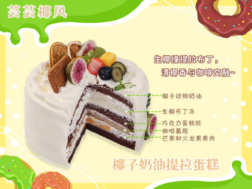 【芸芸椰风】生椰撞提拉布丁，青椰香与咖啡交融~~生日蛋糕 商品图3