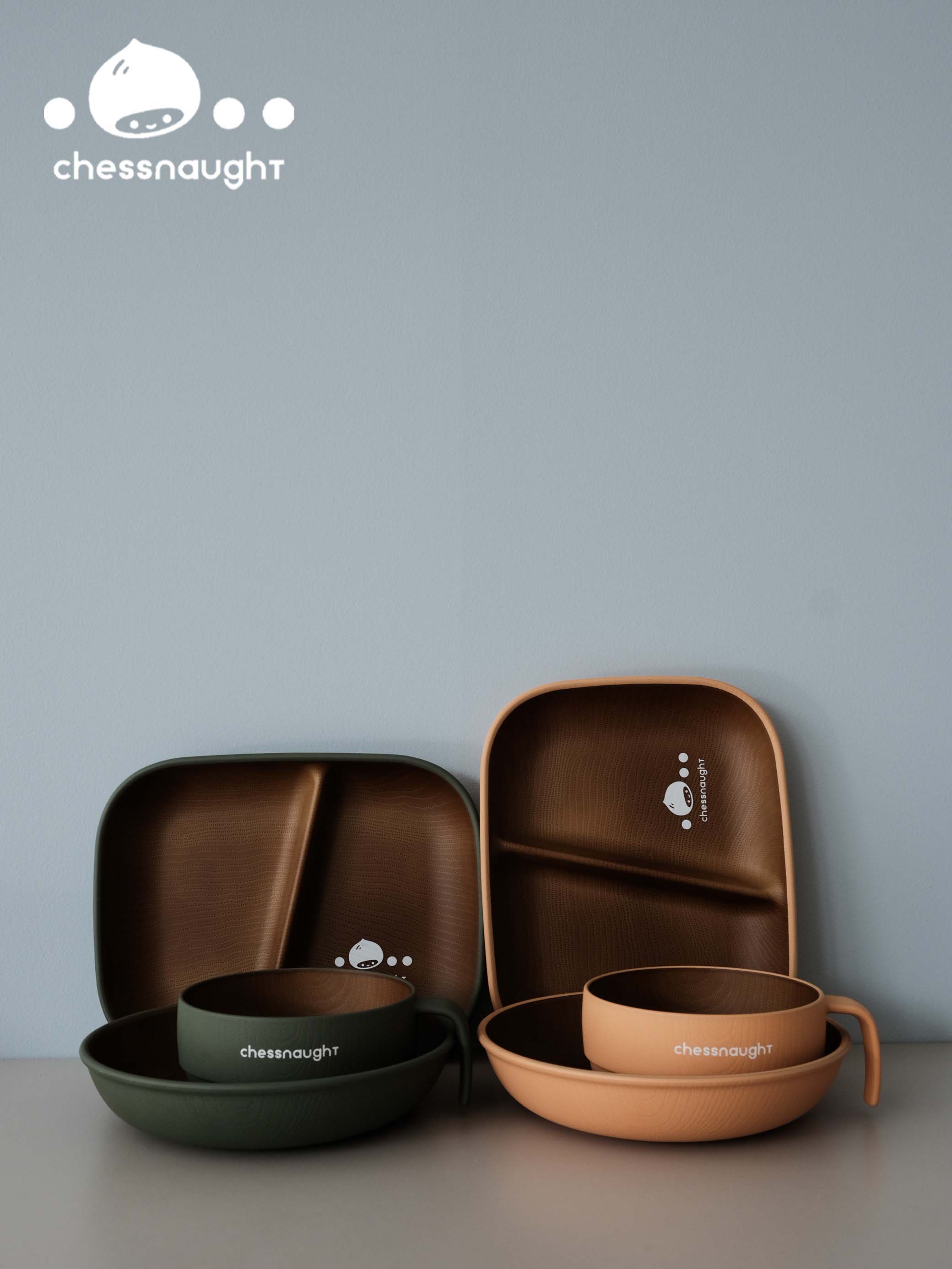 栗外 仿木纹餐具