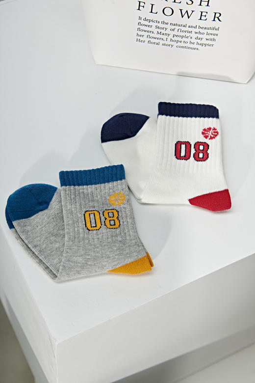 【2双装 6双6折】中童中筒无骨精梳棉袜吸汗透气防臭【2323101】 商品图1