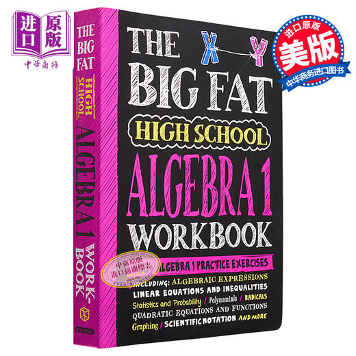 【中商原版】学霸笔记 获得A的方法练习册 代数I 高中篇 The Big Fat High School Algebra 1 Workbook 英文原版 高中数学 商品图1