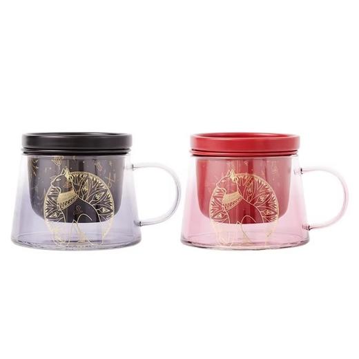 大英博物馆 盖亚·安德森猫系列 带盖带茶漏 花茶杯泡茶杯礼盒 黑色红色400ml 商品图4