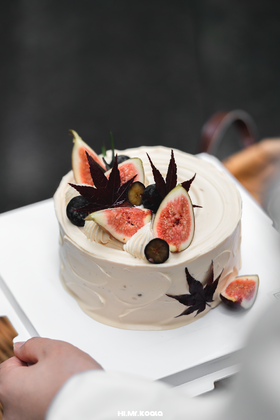 【低甜版】伯爵茶无花果奶油蛋糕 | 烤爱