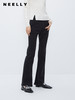 NEELLY纳俪商场同款高腰磨毛微喇裤女冬季百搭显瘦黑色弹力牛仔裤N23103H01103 商品缩略图1