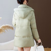连帽厚款羽绒服，时尚新款拉链牛角扣中长款休闲羽绒服冬季保暖女装QYM-KED-338052-Y 商品缩略图2